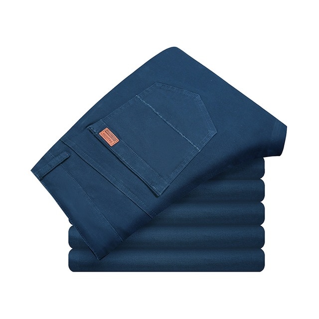 Mens Casual Pant High Stretch Elastic Fabric Skinny Slim Cutting Trouser Pocket Badge Plus Size - Image 8