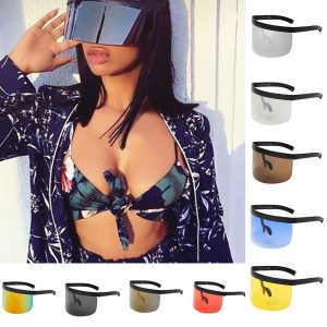 Unisex Vintage Sunglasses for Men Women Retro Eyewear Oversized Frame Hat Eyewear