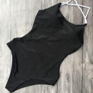 One Piece Swimsuit Solid Women Swimwear