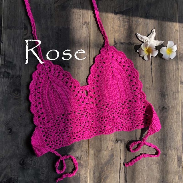 2020 New Triangle Bikini Top Woman Hollow Out Swimsuit Crochet Black Bikini Top Sexy Swimming Bra Large Female Swimwear S M L XL - Image 16
