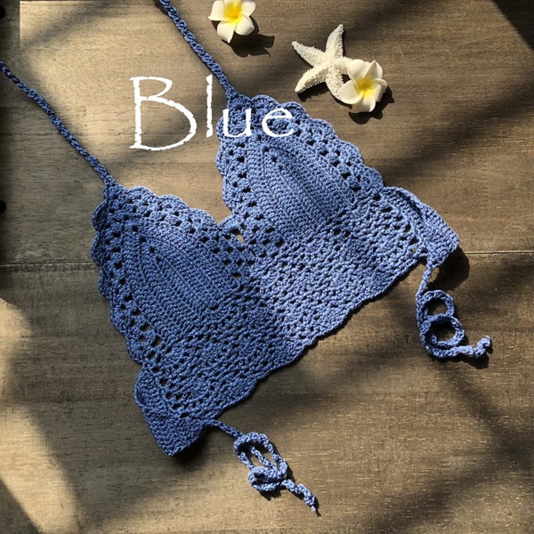 2020 New Triangle Bikini Top Woman Hollow Out Swimsuit Crochet Black Bikini Top Sexy Swimming Bra Large Female Swimwear S M L XL - Image 9