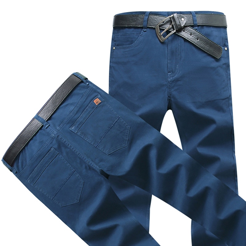 Mens Casual Pant High Stretch Elastic Fabric Skinny Slim Cutting Trouser Pocket Badge Plus Size - Image 5