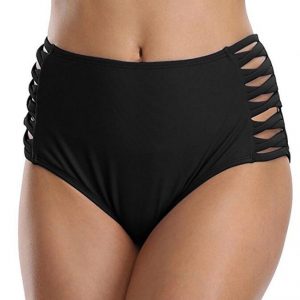 Vintage Bikini Panties High Waist Swimwear Bottom Floral Print Hollow Bandage Swimsuit Bathing Suit