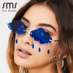 Fashion Rimless Sunglasses Women 2020 Vintage Clouds Tassel Steampunk Sunglasses Men Frameless Punk Glasses Shades