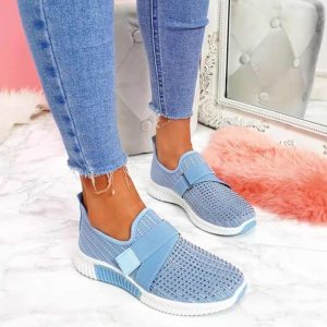 Women Sneakers 2020 New Bling Rhinestone Ladies Shoes Slip On Comfortable Sole Running Walking Shoes Female Flat Sports Shoes