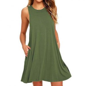 Summer Dress Women Dress Sleeveless Boho Casual Shift Dresses