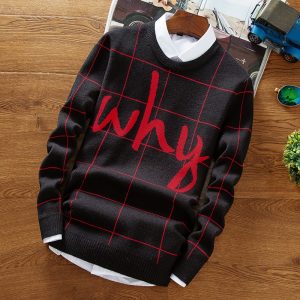 Christmas Sweater Men  Hip Hop Letter Printed Sweaters Male Casual Pullovers High Quality Warm Men's Knitted Sweaters