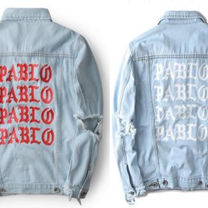 Oversized Jacket Kanye West I FEEL LIKE PABLO Denim Coats hiphop Four Two Four 424 broken hole jean