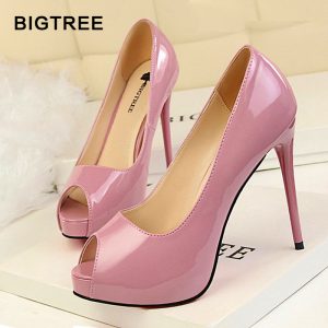 High Heels Shoes Women Classic Pumps Women Heels Sexy Peep Toe Women Wedding Shoes Stiletto 12 cm