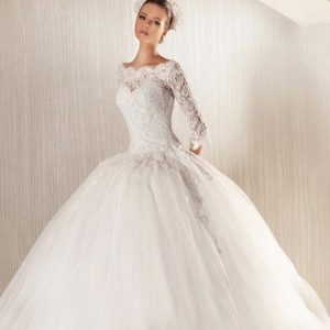 Angel Wedding Dress French Lace Long Sleeve Princess Bride Spring Trailing Wedding Dress