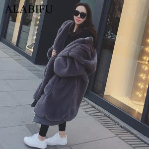Winter Faux Fur Coat Women 2018 Long Warm Faux Fur Jacket Coat Casual Hoodies Loose Pocket Coat Outwear casaco feminino