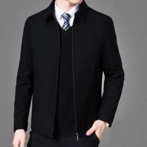 Mens Jackets And Coats Turn Down Collar Men Winter Jacket Zipper Side Pocket Men's Clothing 2020 Fashion Long Sleeve Coat Men