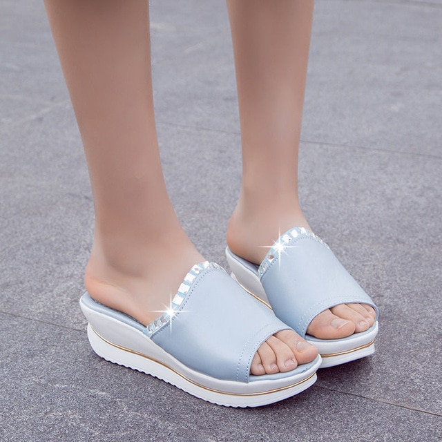 Shoes Platform Bath Slippers Wedge Beach Flip Flops High Heel Slippers - Image 8