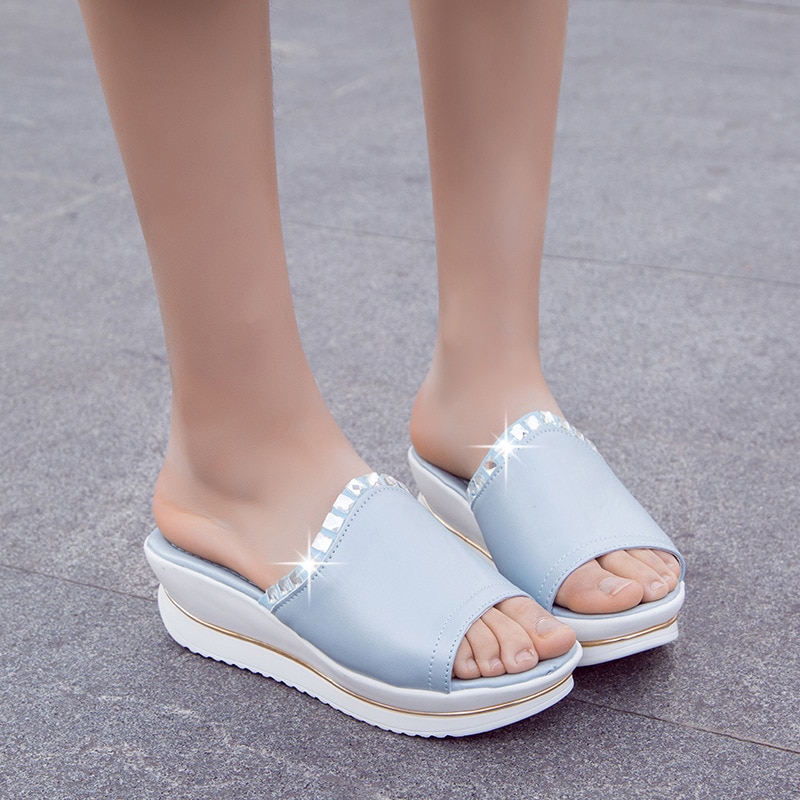 Shoes Platform Bath Slippers Wedge Beach Flip Flops High Heel Slippers - Image 3