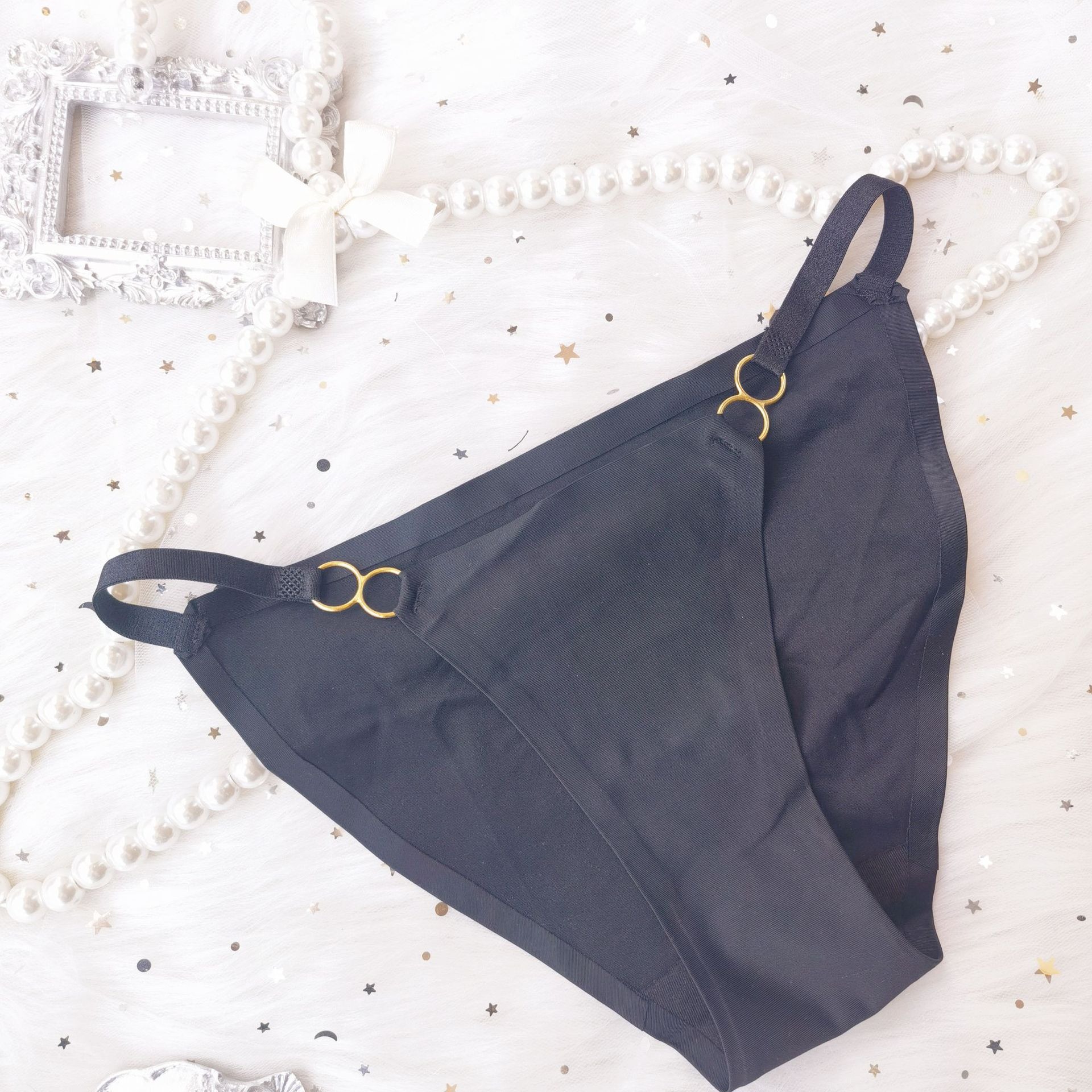 Sexy Underpants Women's Metal Bikini Thin Belt Milk Silk One Belt Underpants Ice Silk Low Waist Briefs - Image 7
