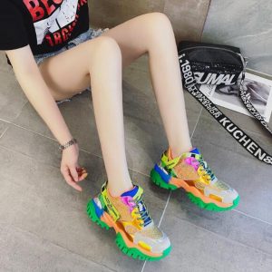 Europe station color Torre shoes women online celebrity super fire jelly platform sneakers