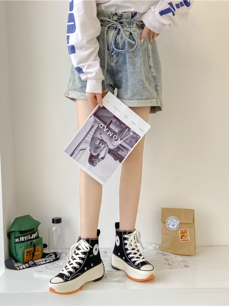 Canvas Shoes Women Trainers Women High Top Sneaker - Image 3