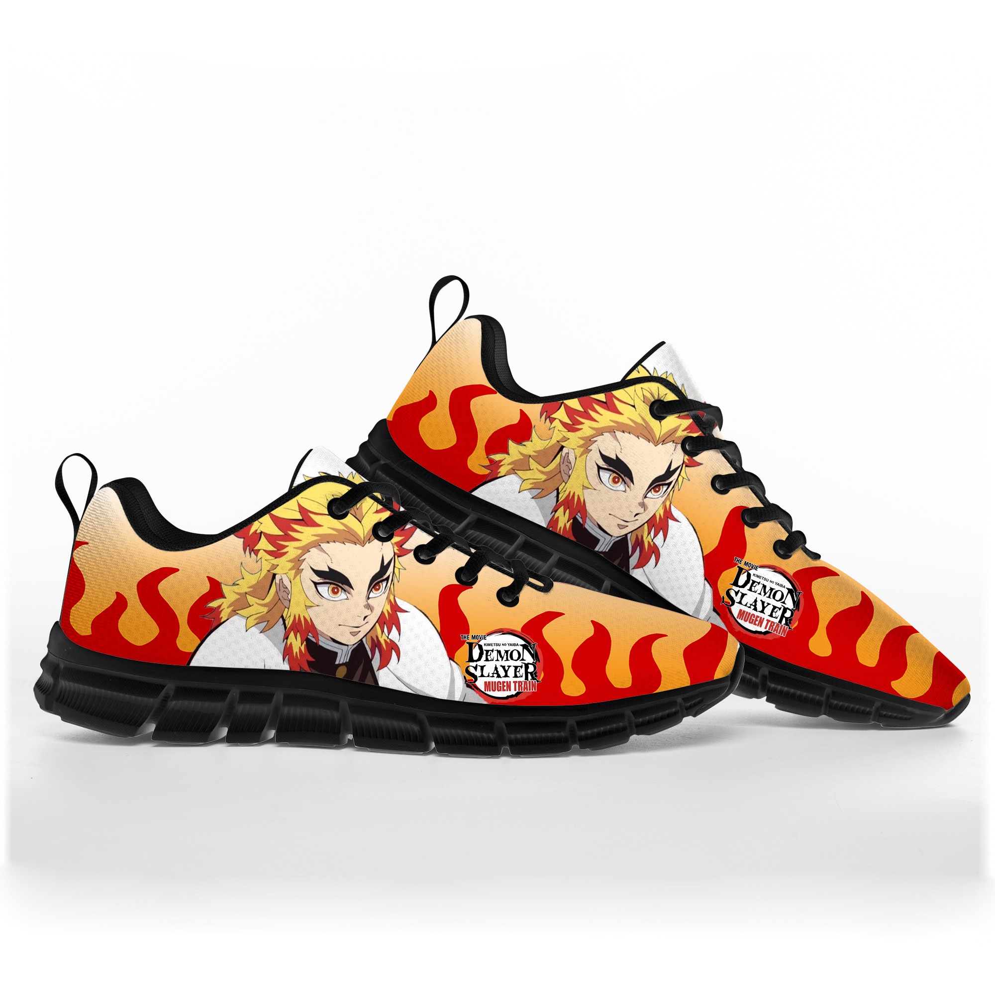 Anime Pillar Flame Kyojuro Rengoku Demon Slayer Sports Shoes Men's Women's Teenager Kids Children Sneakers Custom Couple Shoe - Image 2