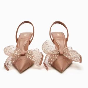 Woman Pumps Butterfly High Heels Women Slingback Wedding Bride Bow Heels