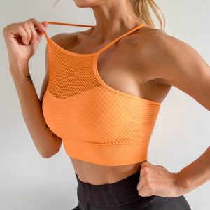 Women's Medium Support Cross Back Wirefree Removable Cups Sport Bra Tops Freedom Seamless Racerback Yoga Running Sports Bras