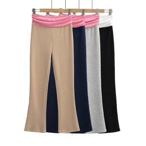 Color blocked micro flared yoga pants