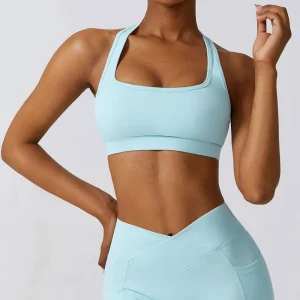 Women High Support Impact Fitness Runing Push Up Gym Top Halter Sports Bra Workout Clothes Push-up Corset Padded Activewear